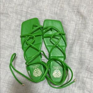 Vince Camuto Vibrant Green Lace-Up Sandals